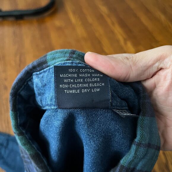 Vintage 90s Three Rivers Jack Daniel's Denim Button Up Shirt XL Plaid Collar USA - Picture 8 of 9